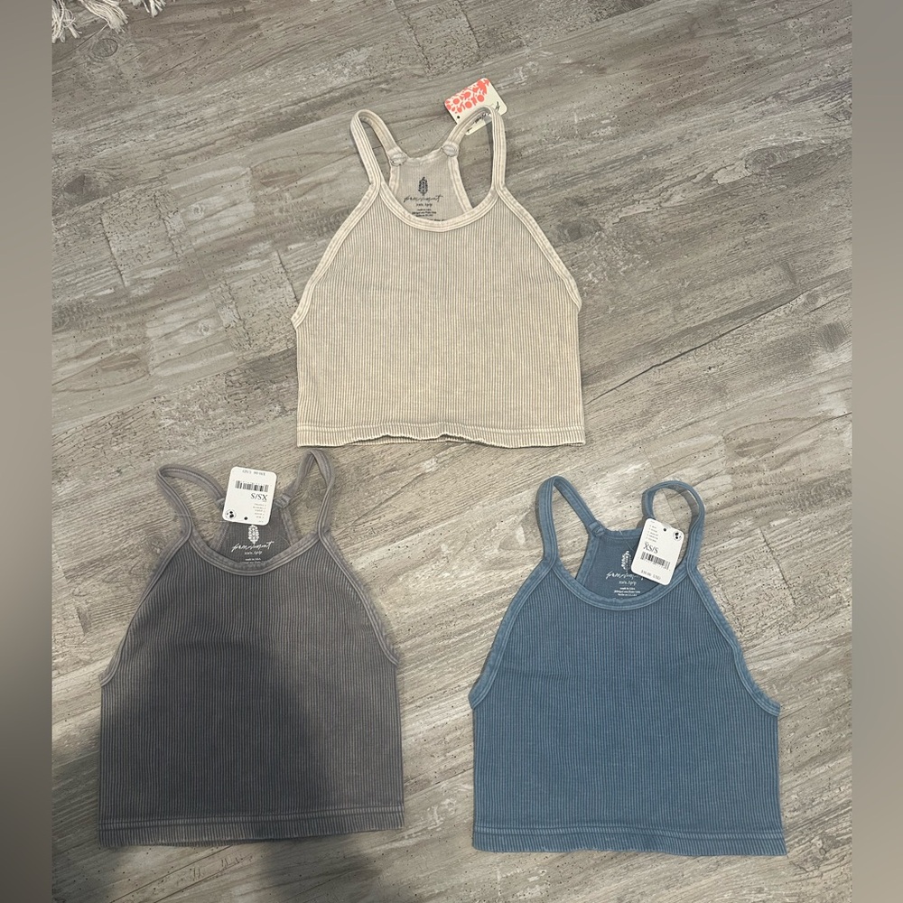 Set of three free people, FP MOVEMENT tank top, sports bras